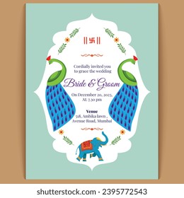 indian wedding card design, invitation template