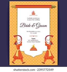 indian wedding card design, wedding invitation template