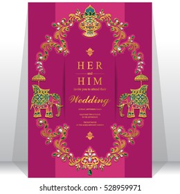 1,700 Indian wedding card elephant Images, Stock Photos & Vectors ...