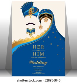 Indian Wedding Card, Gold And Crystals Color.