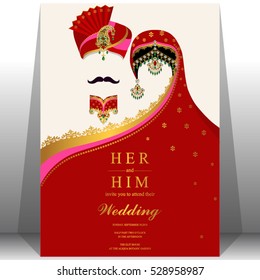 Indian wedding card, gold and crystals color.