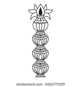 Indian wedding card Kalash clip art