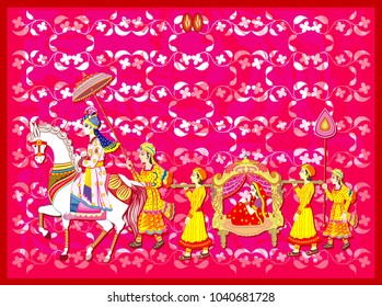 Indian Wedding Ceremony .     Indian  Hindu Wedding Invitation  Card
               All elements are in separate layers color can be changed easily. 
