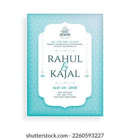 indian wedding ceremony invitation flyer for the special event vector