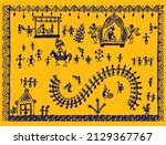 Indian wedding ceremony warli art Painting