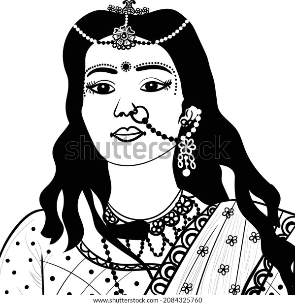 Indian Wedding Clip Art Beautiful Bride Stock Vector (Royalty Free ...