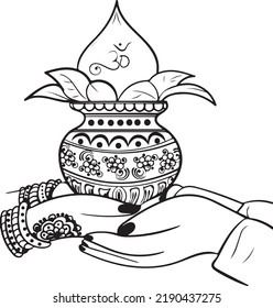 Indian wedding clip art groom   bride and the kalash