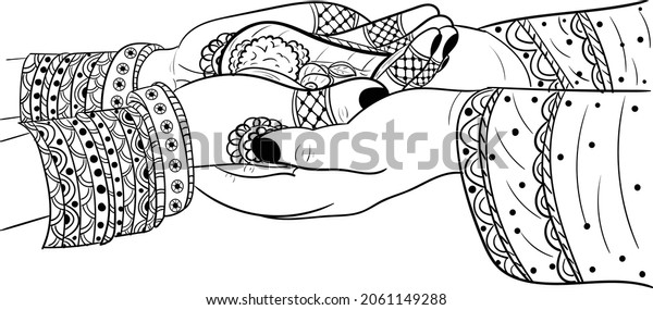 Indian Wedding Clip Art Hathleva Indian Stock Vector (Royalty Free ...