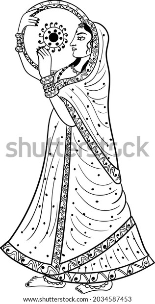 Indian Wedding Clip Art Woman Playing Stock Vector (Royalty Free ...