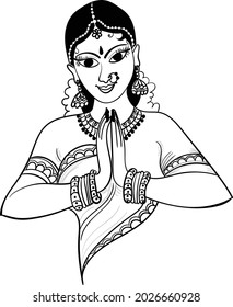 Indian Wedding Clip Art Women Bride Stock Vector (Royalty Free ...