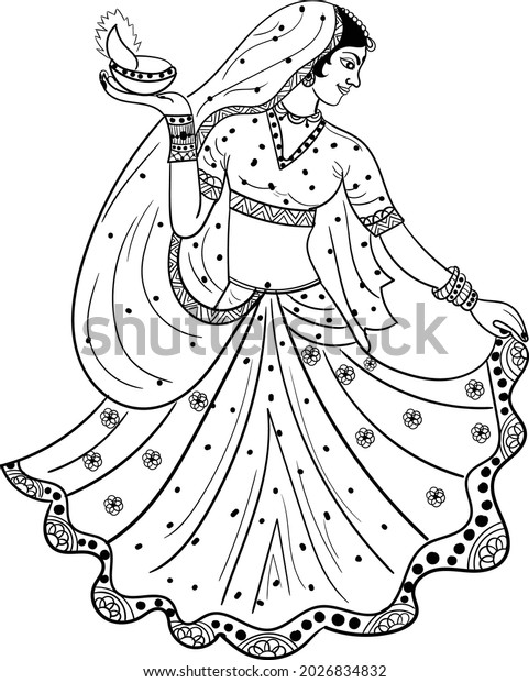 Indian Wedding Clip Art Women Danceing Stock Vector (Royalty Free ...