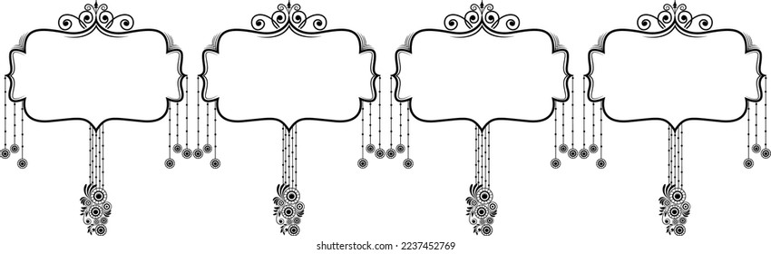 Indian wedding clipart box design. vector illustration black and white line drawing.Indian wedding clip art. shadi card box design.