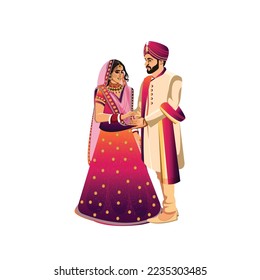 Novio y novio de pareja de novias de India