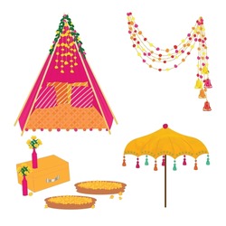 Indian Wedding Decorations Mehndi Haldi Ceremony Decorations Traditional Wedding Decorative Elements