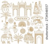 Indian wedding design vector clipart bundle 