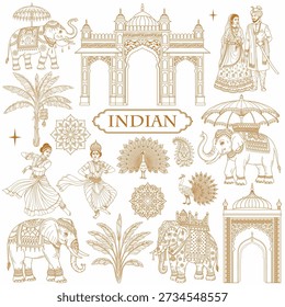 Indian wedding design vector clipart bundle 