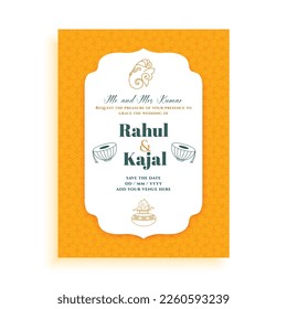 indian wedding event template announce your sagai in traditional style vector