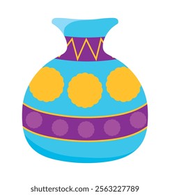 indian wedding floral vase isolated vector