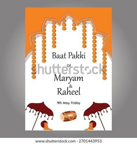 Indian wedding. Indian haldi night. Haldi, Dholki, Mehndi night invitation card. Editable vector illustration for traditional rajasthani indian haldi , mehendi wedding setup, sangeet night decoration