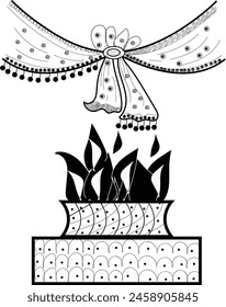 Indian Wedding Hawan Kund Vector Image