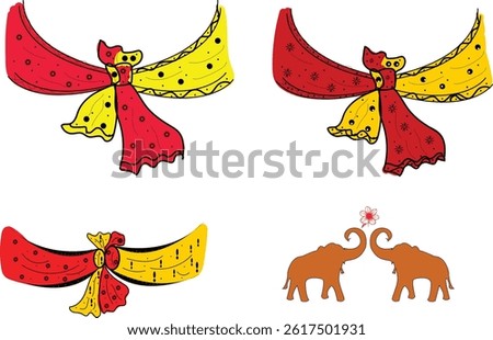Indian Wedding Icon Group Vector Design