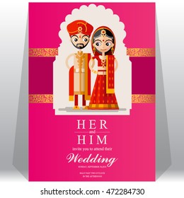 Indian wedding invitation card.