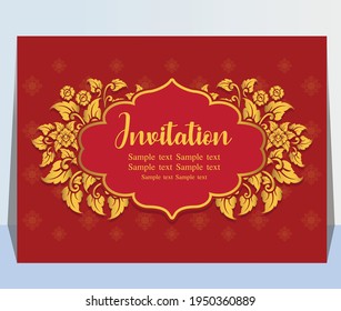 Indian Wedding Invitation Card Abstract Background Stock Vector