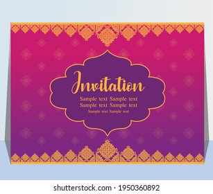 Indian Wedding Invitation Card Abstract Background Stock Vector