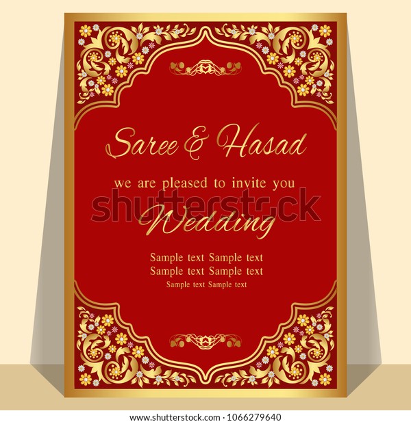 Indian Wedding Invitation Card Abstract Backgroundperfect Stock