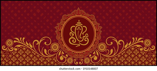 Indian wedding invitation card design. Exclusive vintage decorative vector illustration.