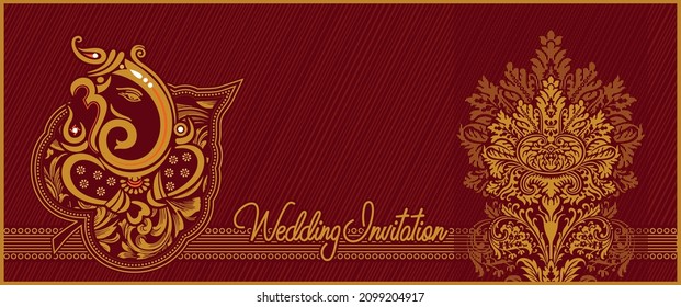 Indian wedding invitation card design. Vector illustration.
