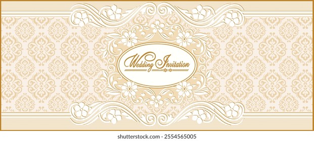 Indian wedding invitation card designs. Vector illustrations	
