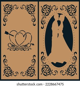 Indian Wedding Invitation Card Template Layout With Hindu Couple And Event Details.