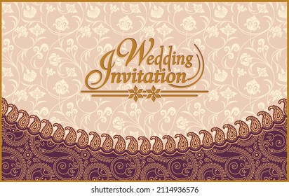 Indian wedding invitation cards design. Vector illustration.