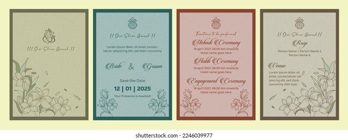 Indian wedding invitation template design