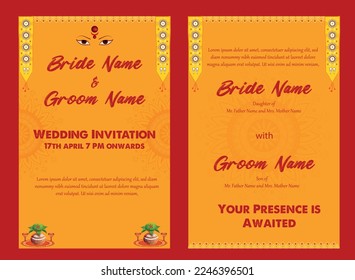 Indian wedding invitation template with details