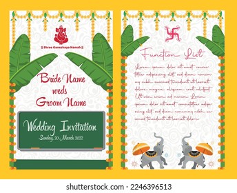 Plantilla de invitación a boda india con detalles