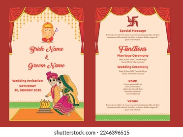 Indian wedding invitation template with details