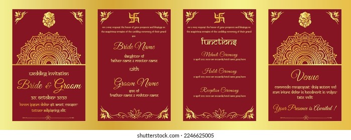 Indian wedding invitation template ready to print