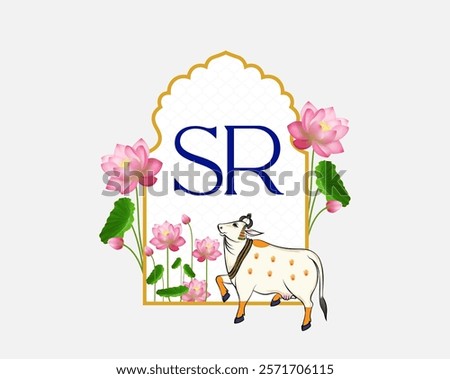 Indian Wedding Logo Premium Design Template