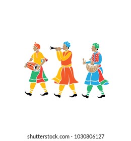 Indian Wedding Procession Ceremony Vector