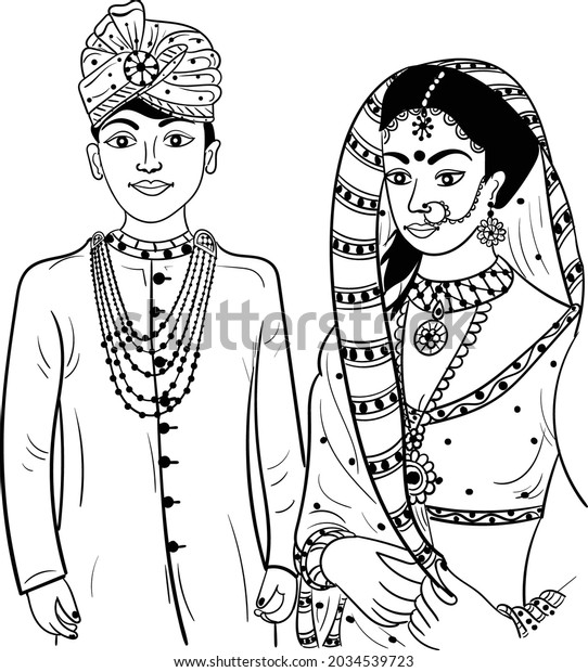 Indian Wedding Symbol Indian Groom Bride Shutterstock