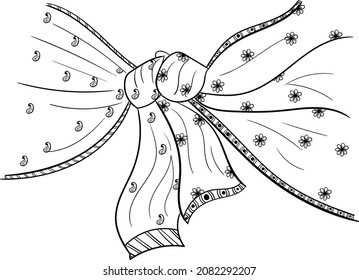 INDIAN WEDDING SYMBOL WEDDING KNOT CLIP ART. During hindu marriage tying bride and groom dress each other doing flower rain. Its is symbol. Line art of hindu wedding card element