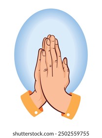 indian welcome namaste hands isolated