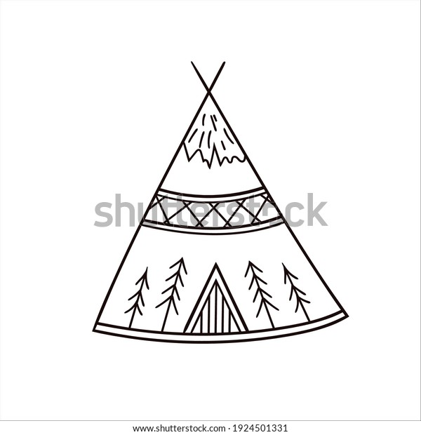 Indian Wigwam Vector Sketch Teepee Doodle Stock Vector (Royalty Free ...