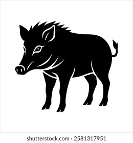 Indian wild boar animal silhouette design