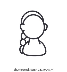 indian woman avatar line style icon design, diversity people multicultural friends and multiethnic theme Vector illustration