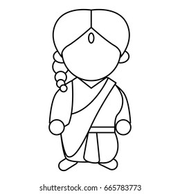 Indian woman cartoon
