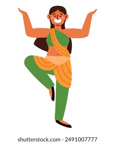 indian woman cartoon character isolated