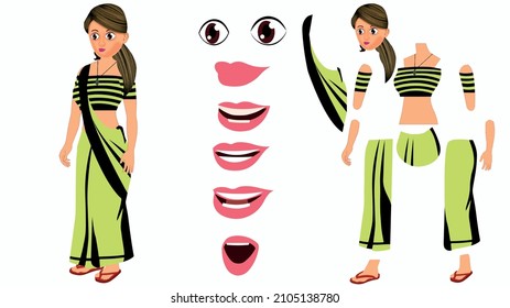 Indian Woman Cartoon Character. Moral Stories For The Best Cartoon Character. The Character Best For Your Animation Videos
